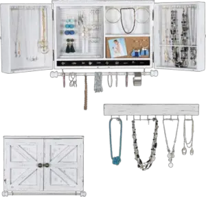 Rustic State Wall Mounted Jewelry Organizer