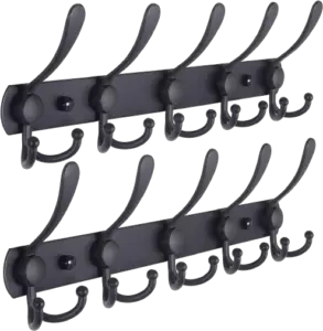 Dseap Wall Mounted Coat Rack with 5 Double Hooks